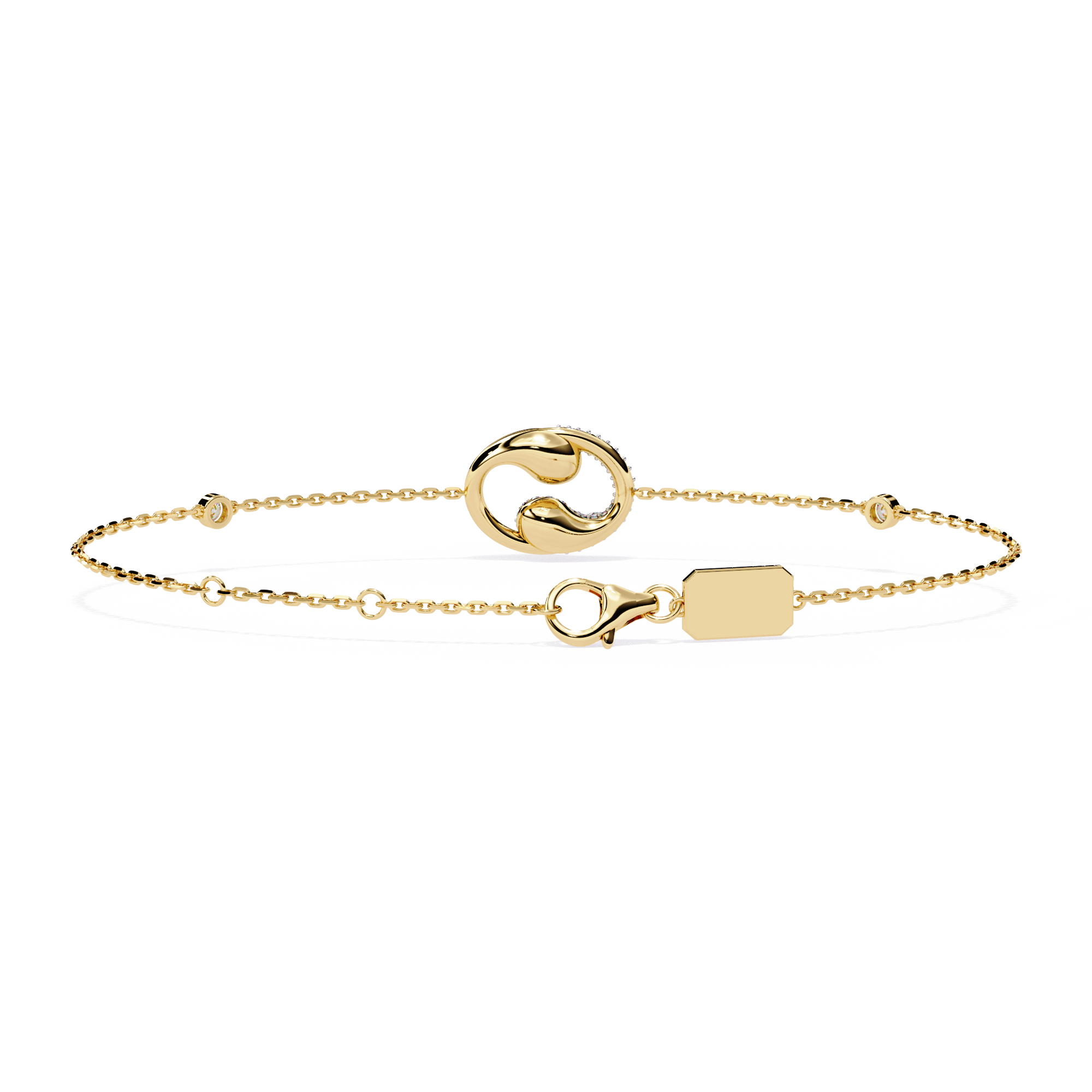 Solitairekart 0.29ct Celestial Crescent Natural Diamond Bracelet-HI Color, VS-SI Clarity
